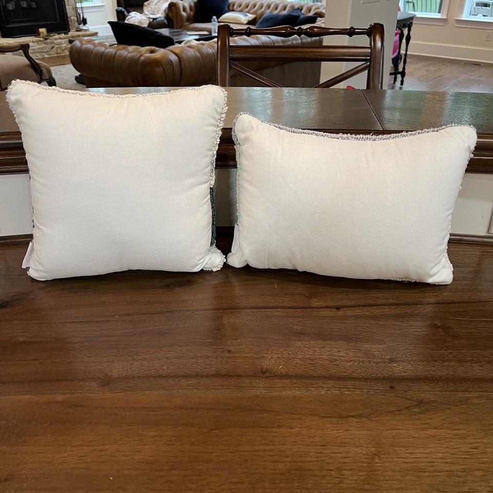 Storehouse Set 2 HandHooked Wool Throw Pillows Ski & Mountains Lodge