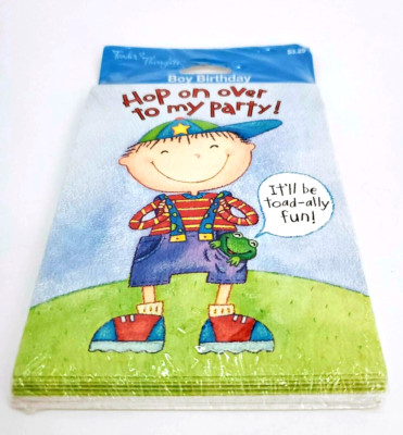 Tender Thoughts Boy Birthday Invitations 1 Pack Hop On Over To My Party 8 Cards