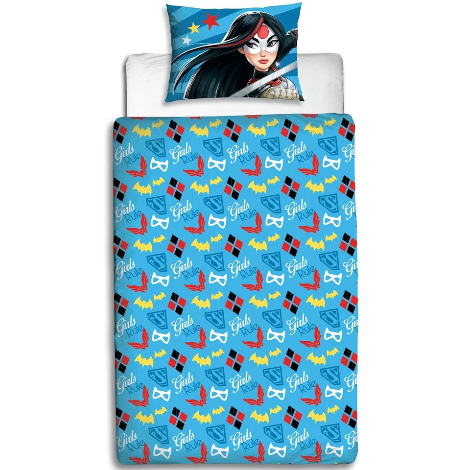DC SUPER HERO NIÑAS JUEGO DE FUNDA NÓRDICA INDIVIDUAL Y FUNDA DE ALMOHADA NIÑAS ROPA DE CAMA OFICIAL Foto 3 de 4