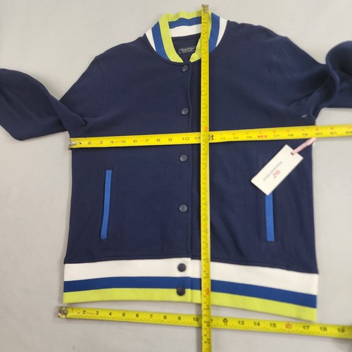 Vineyard Vines varsity jacket sweater womens S Small blue neon pocket $128 - Picture 4 of 11