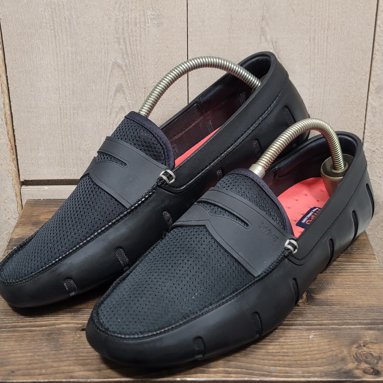Black Slip On Loafers Water Lake Boat 