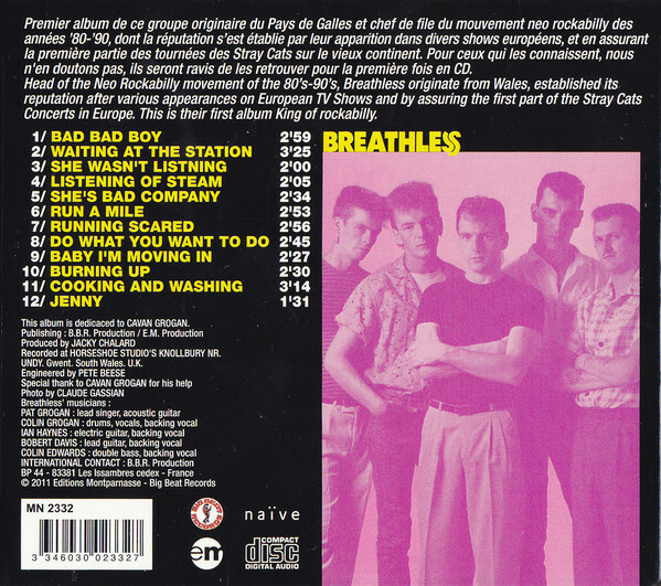 BREATHLESS Bad Bad Boysロカビリー CD Breathless ‎ ‎- Bad Bad Boys - Pat & Colin Grogan , Neo