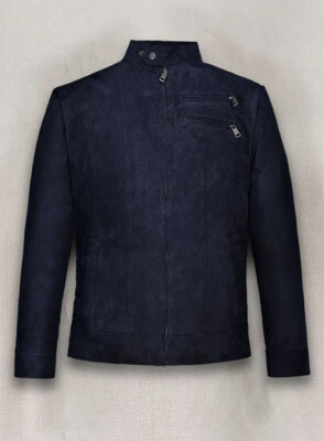 Men's Suede Leather Jacket 100% Soft Sheepskin Slim Fit Fashion Wear Coat Jacket