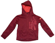 Nike Therma Dri Fit Just Do It Zip Up Hooded Sweatshirt- Boys Size 4 NEW 44