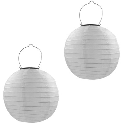 Lanterns Solar Outdoor 2 Pieces 20 cm Solar LED Lantern Waterproof Nylon Hang...