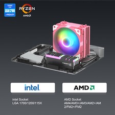 Vetroo V5 Pink CPU Air Cooler w/ 5 Heat Pipes 120mm PWM ARGB Fan AM4 LGA 1700