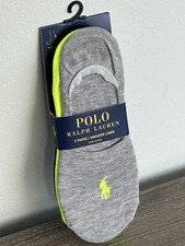 POLO RALPH Lauren 3 pair Sneaker Liner Socks Size: 9-11 NEW 