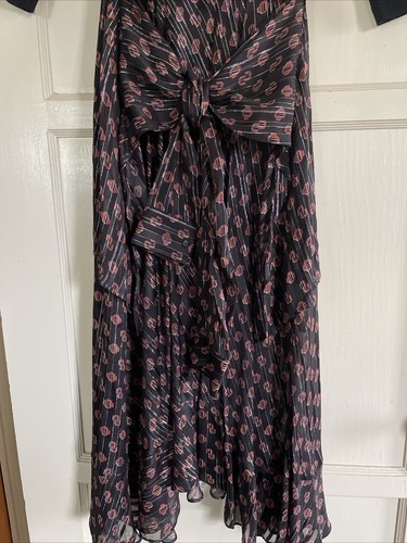 NWT Maje Trompe L'oeil Cotton And Silk-Blend Midi Monogram Dress Size US S FR 38 - Picture 8 of 12