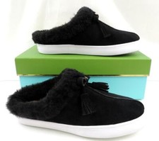 Women's Kate Spade New York Limon Slip On Mule Sneakers Black Shearling Size 7