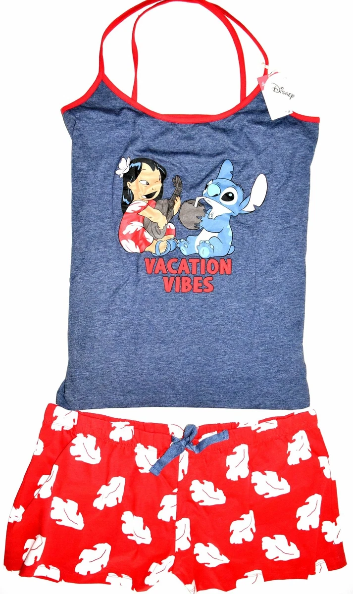 Lilo Stitch PJ Set Pyjamas Disney Primark Vest Shorts Womens UK
