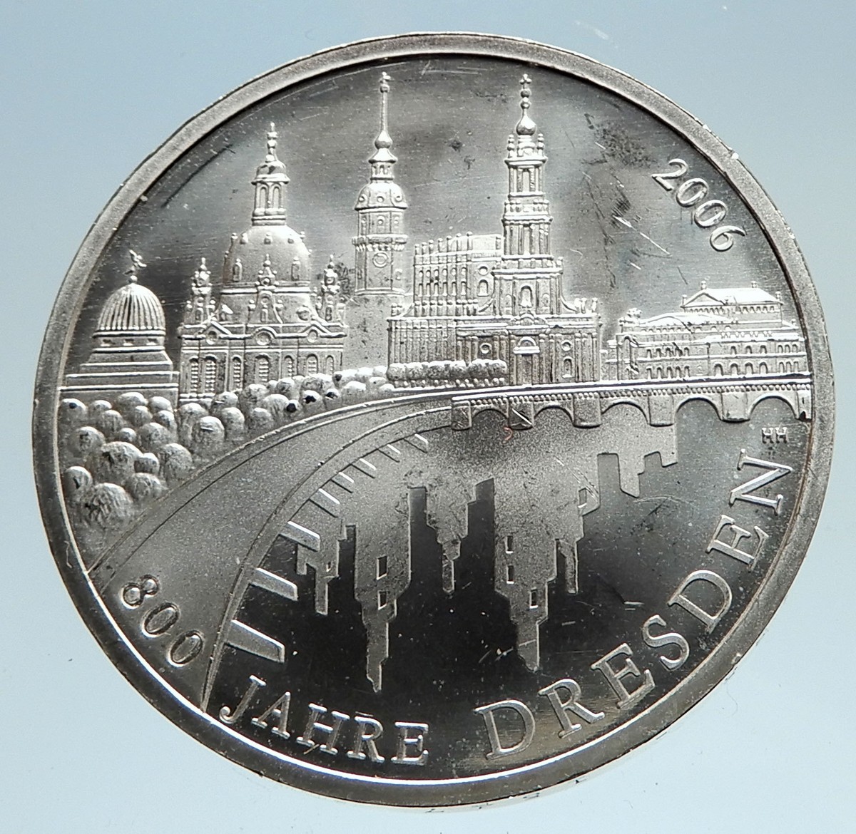 2006 GERMANY 800 Yrs DRESDEN Antique Genuine Silver German 10 Euro