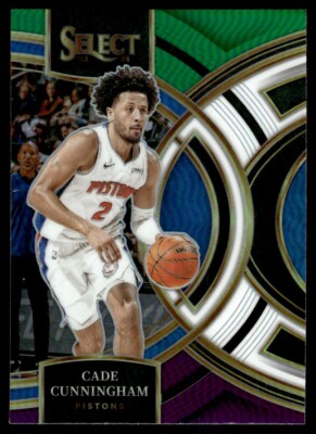 2023-24 Panini NBA Select Green White Purple Premier Cade Cunningham Detroit