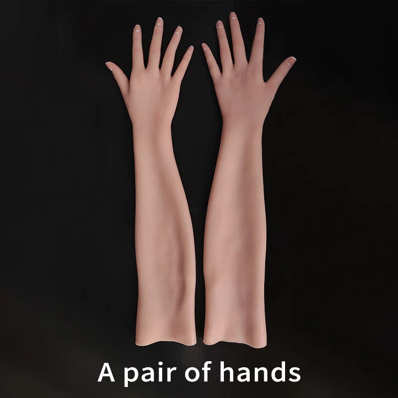 Guantes de silicona realistas de piel de mano para travesti Drag Queen delicados Foto 3 de 4