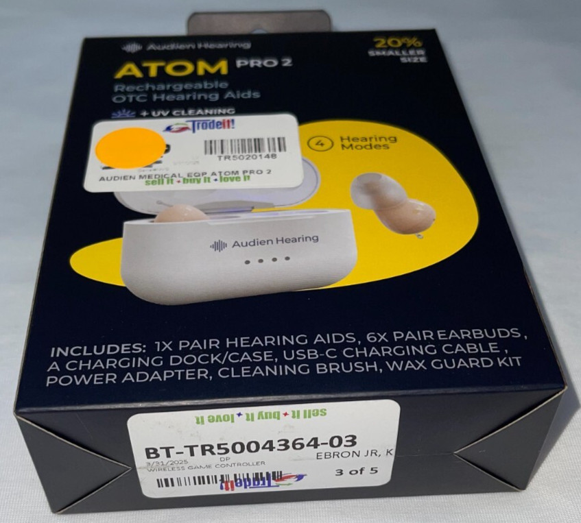 Audien Atom Pro 2 Wireless Rechargeable OTC Hearing Aid