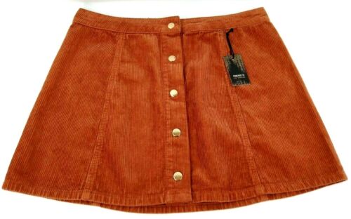 FOREVER 21 Damen Cord Minirock GR 29 Braun 100% Baumwolle NEU mit Etikett