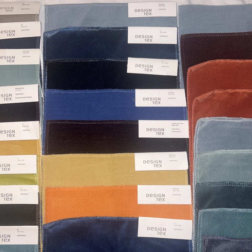 DESIGN TEX Designer Interior Upholstery Samples 25 Swatches Performance Velvet - Image 3 of 4