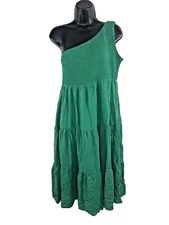 Anrabess Womens Size Large One Shoulder Smocked Tiered Dress