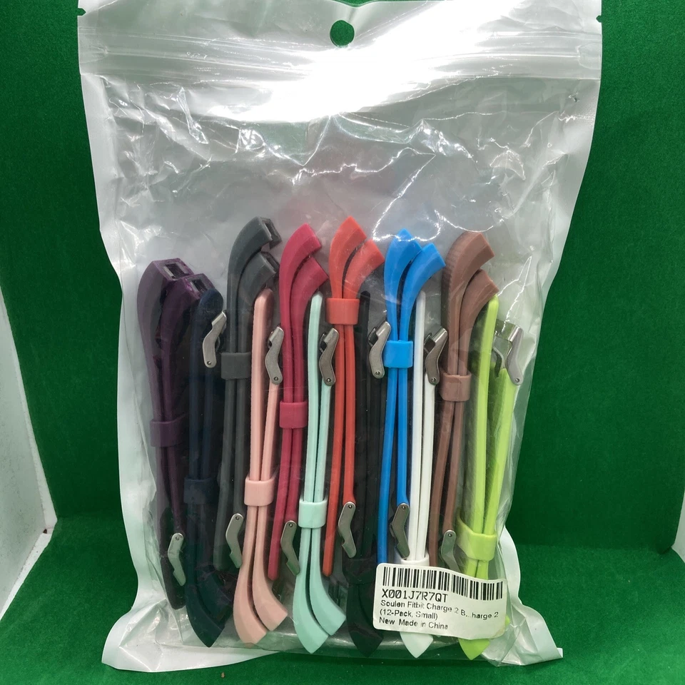 12 Pack Sm Silicone Band Replacement For Fitbit Charge 2 Clasp Multi-Color [Box]