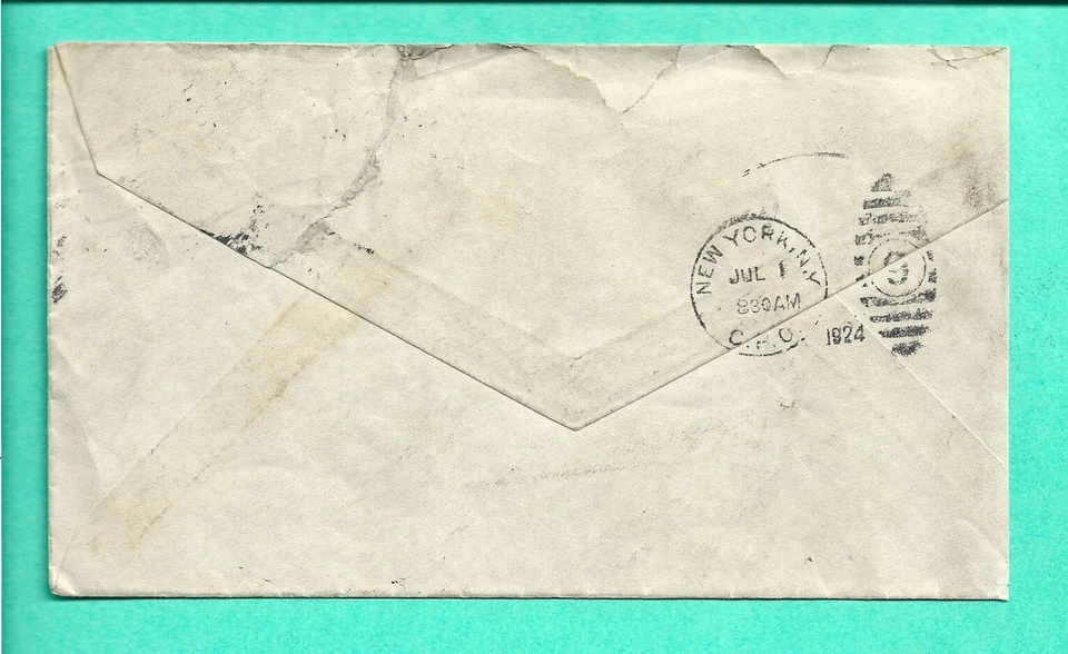 Air Mail First Day Cover Eight-Cent Rate 1924 AAMC Boston MA NY CPO Ames IA FDC - Image 2 of 2