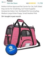 PetAmi Airline Approved Pet Carrier, Soft Sided Dog or Cat Carrier, Ventilated