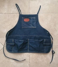 VTG OSH Kosh Thick Denim Shop Work Apron w/Pockets Barber, Painter, Bartender