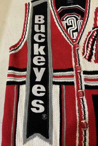 OHIO STATE BUCKEYES SIZE LARGE KNITTED SWEATER VEST MADE BY BIRCH BROS. - Picture 5 of 23
