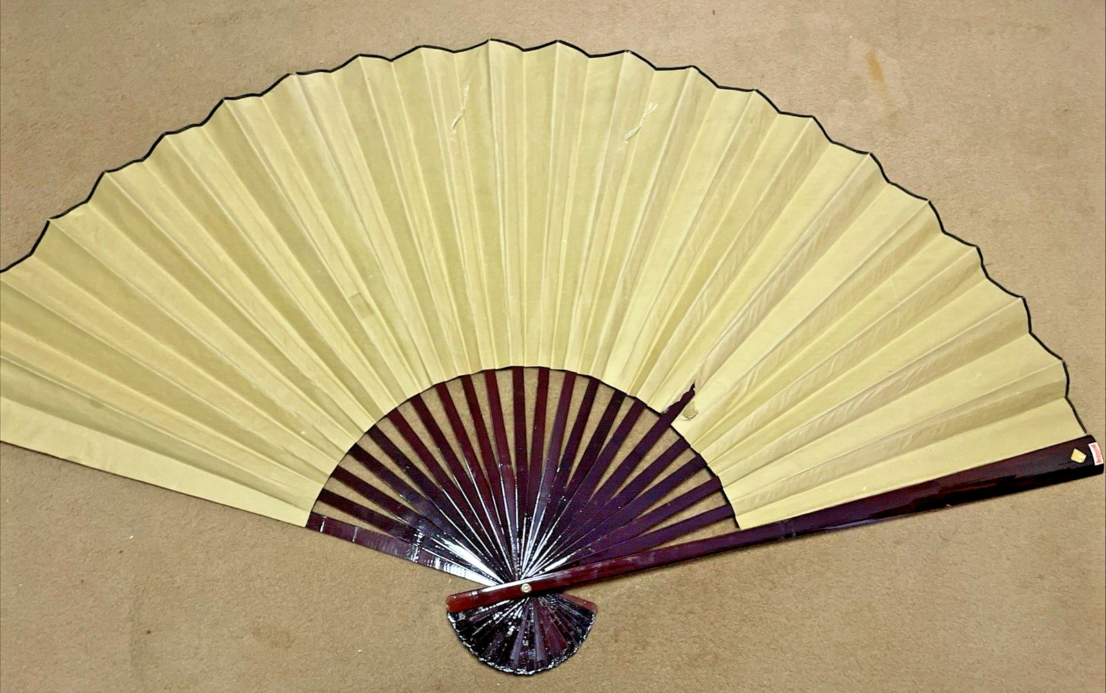 Vintage Large 72”x36" Chinese Folding Wall Hanging Fan with Dragons