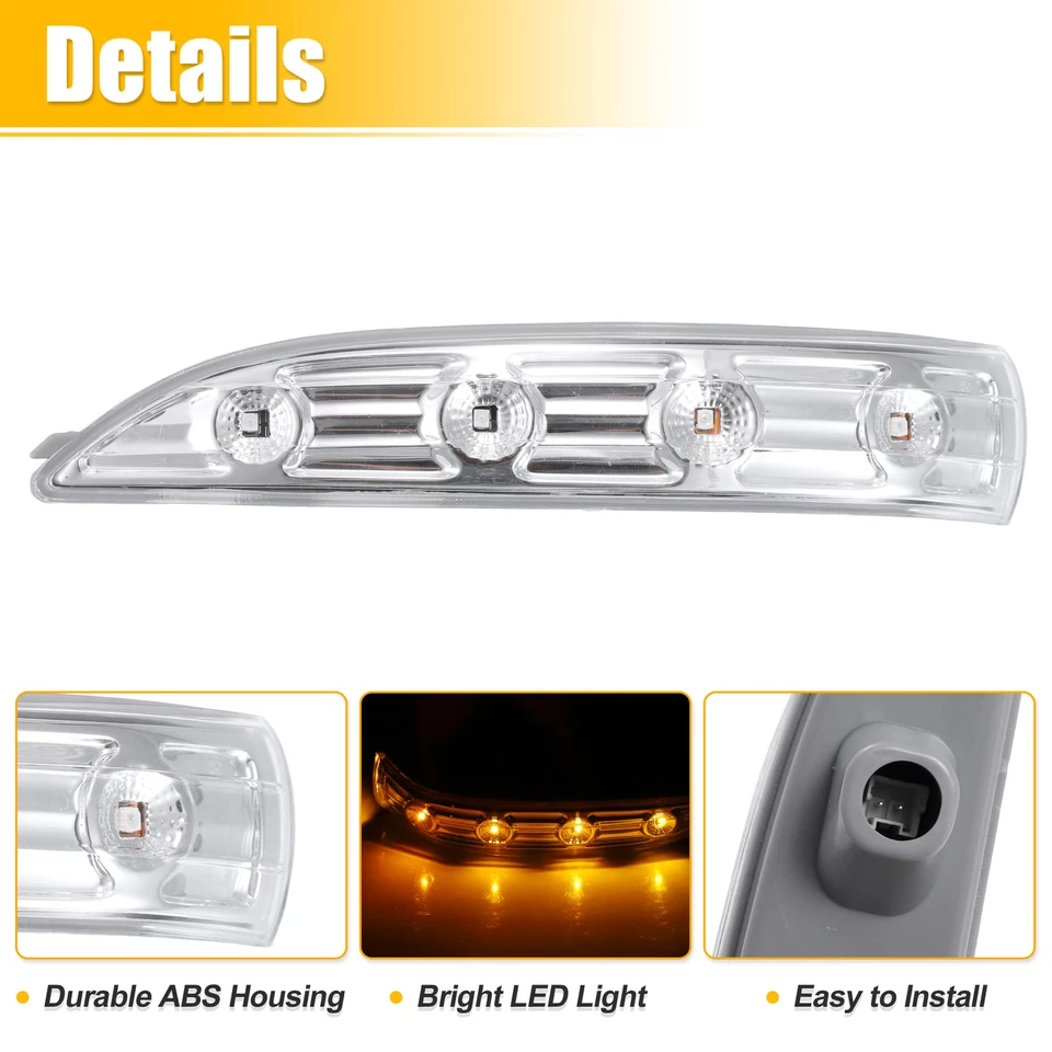 1 Pair Left Right Side Mirror LED Turn Signal Indicator Light for Hyundai ix35 - Image 4 of 4