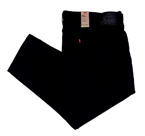 NWT Mens LEVIS Denim Black Jeans 48 x 27 / 28 Zip Fly 502 Taper Stretch Flex