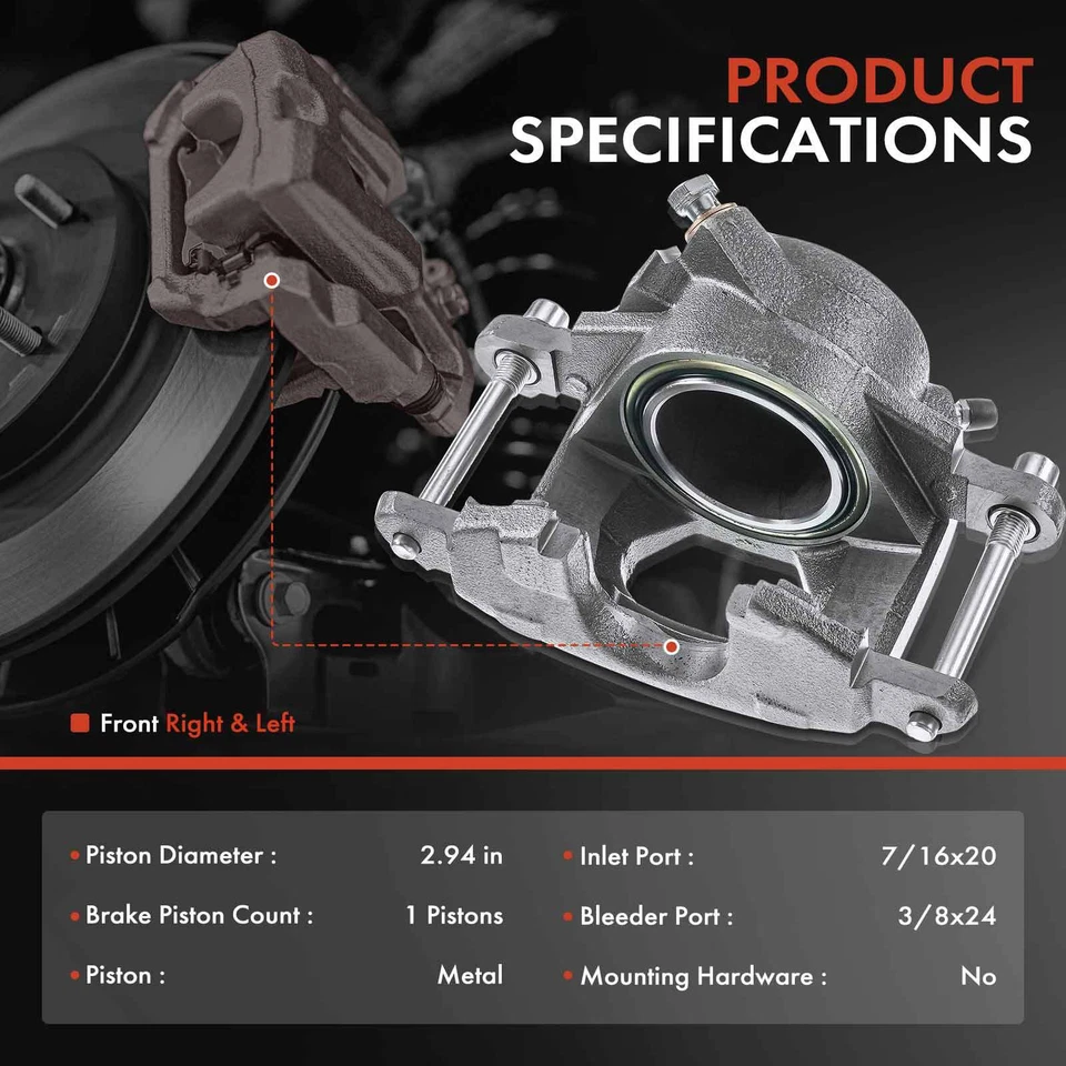 一对前盘式制动卡钳适用于别克 GS GMC Sprint 雪佛兰 Olds 庞蒂亚克 — 第 2/4 张图片