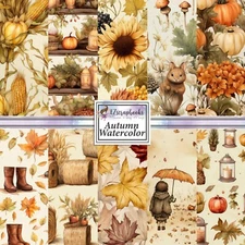 AUTUMN WATERCOLOR - Paper Pack
