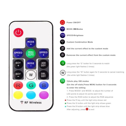 WS2811 WS2812B LED Pixels Strip Light Controller USB DC RF Remote Controller - Picture 26 of 38