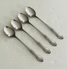 Stanley Roberts Rogers Stainless Korea Love Joy 4 Iced Tea Spoons Glossy