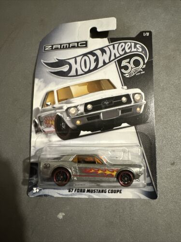 2018 HOT WHEELS ZAMAC 50TH ANNIVERSARY ’67 FORD MUSTANG COUPE 1/8 - Picture 1 of 2