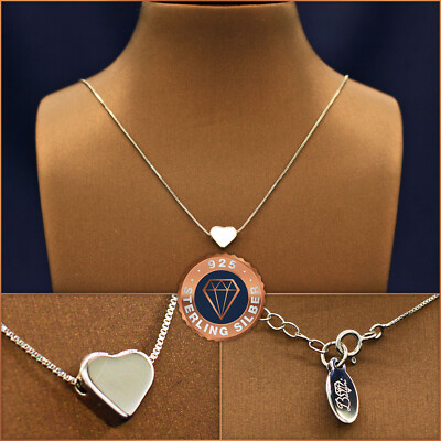 Heart Pendant Necklace, 925 Sterling Silver, In Case, Gift Christmas