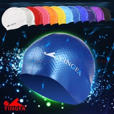 NEW ARRIVAL NWT YINGFA SILICONE INSIDE GRAIN HIGH-QUALITY ONE COLOR SWIMMING CAP