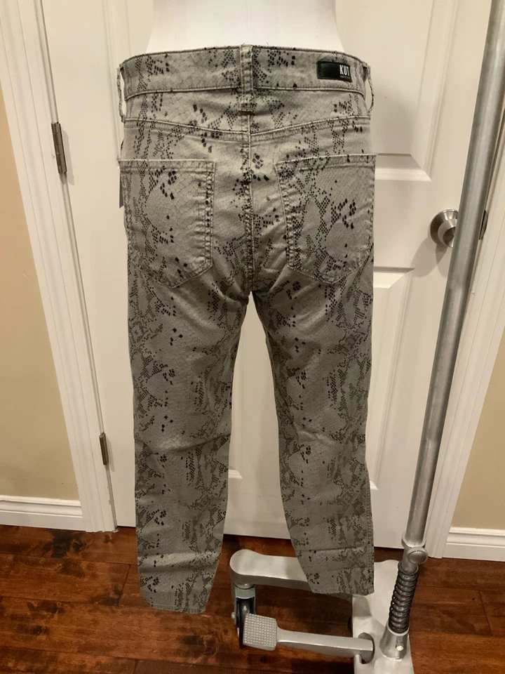Jeans ajustados al tobillo KUT From The Kloth gris piel de serpiente Donna, talla 6 Foto 4 de 4