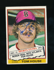 1976 Topps Traded #231T Tom House signed auto autograph w MLB debut insc VGEX