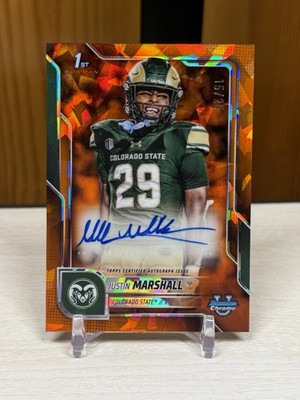 2025 Bowman Chrome Sapphire 1st Justin Marshall Orange Auto /25 #BCA-JMA