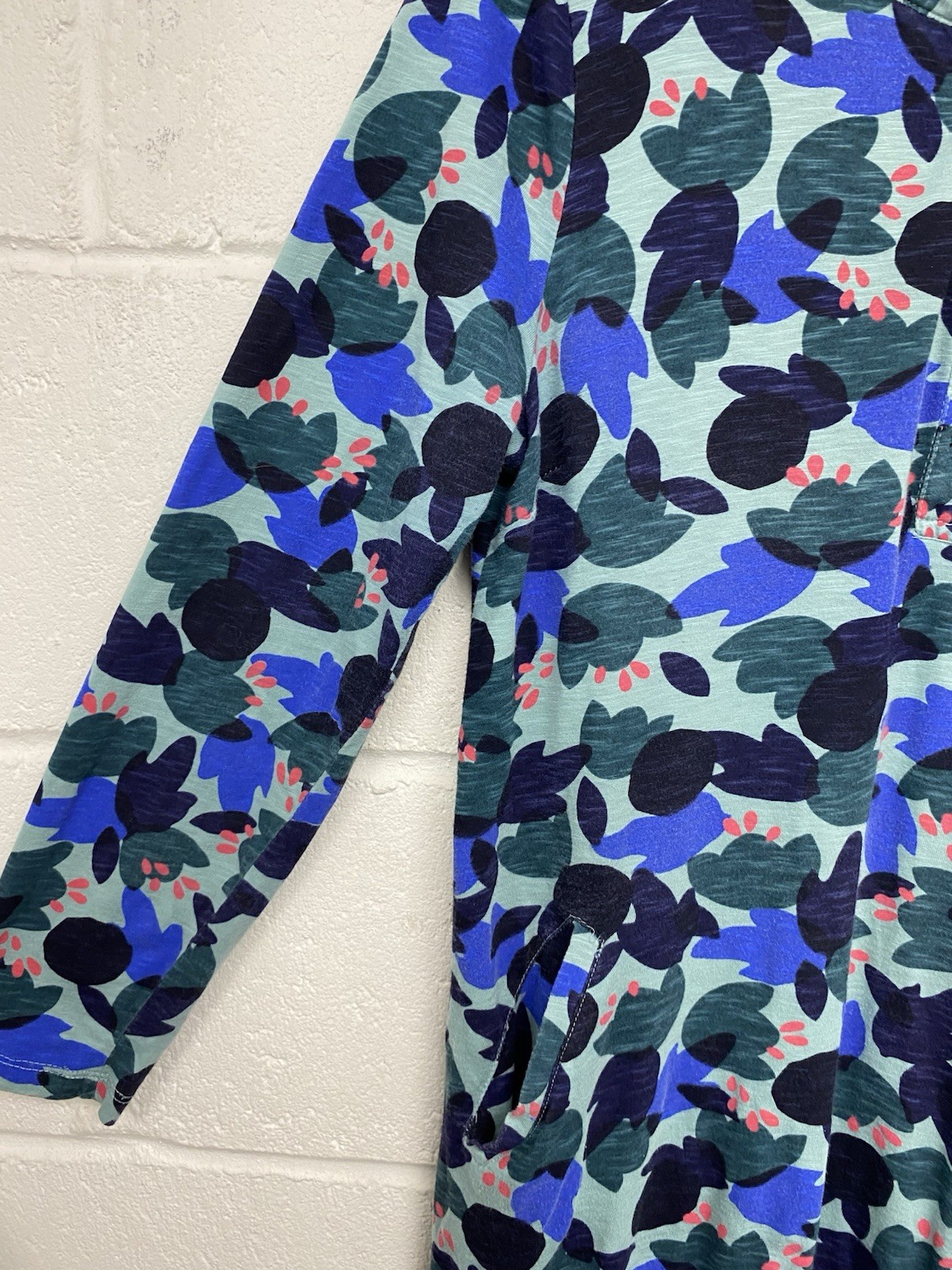 White Stuff Green Multi Abstract Long Sleeved Poc… - image 3