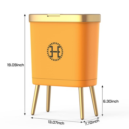 Bedroom Trash Can with Lid,Slim Bathroom Trash Cans with Lids, Dog Proof Tras... - Picture 7 of 7