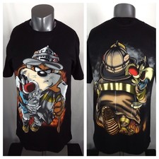 Vintage 1996 Looney Tunes Taz Tasmanian Devil T Shirt Med Changes Fireman Tee