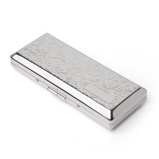 Metal Carry Cigarette Case, Double Sided Spring Clip,Holds 10 100mm Cigarette...