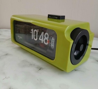 Seiko DP663M Flip Clock Green Alarm 50 60Hz Working Vintage Retro Collectible