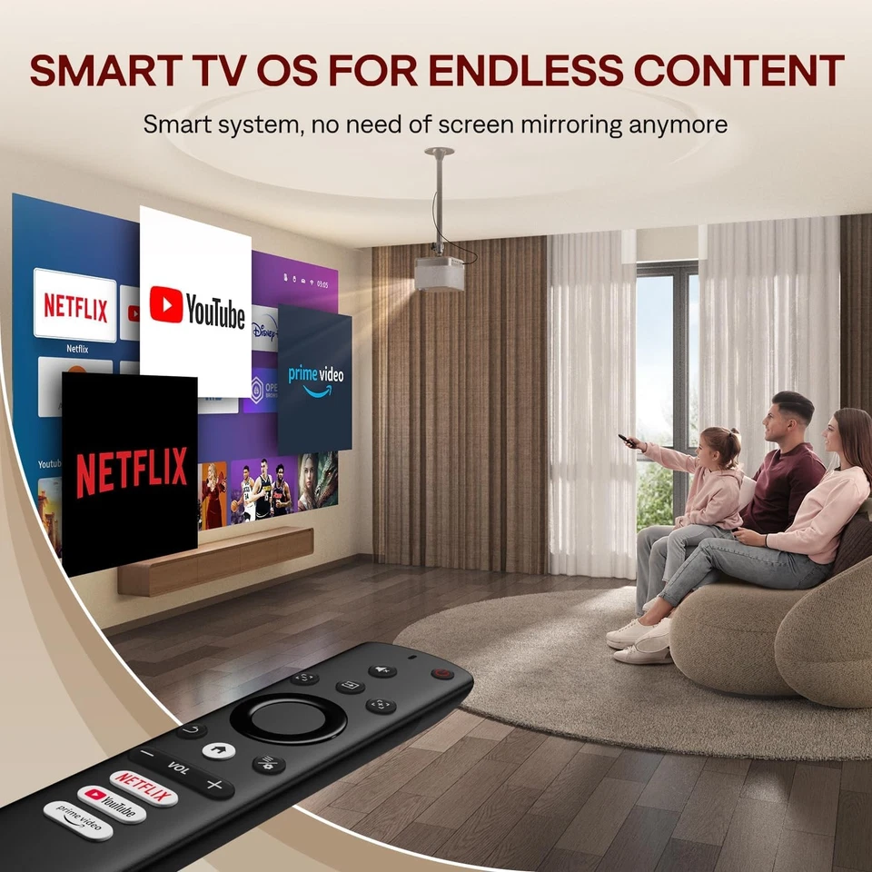 All-ln-One 4K Projector Smart TV OS 3D Dolby 50000LMS Bluetooth 5G WiFi Netflix - Image 4 of 4