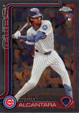 Kevin Alcantara Chicago Cubs 2025 Topps Chrome Rookie RC Card #173. rookie card picture