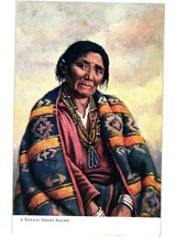 Raphael Tuck Oilette Postcard Navajo Indian Squaw Woman Blanket Series 2437
