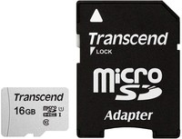 Transcend microSDHC 300S 16GB 16GB MicroSDHC Class 10 NAND TS16GUSD300S-A