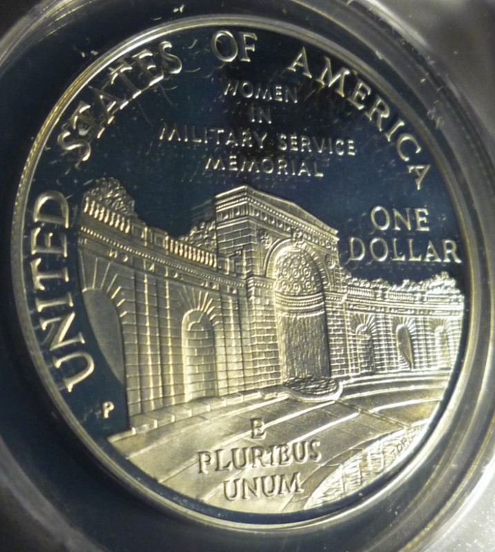 (PROOF 68 DCAM) SILVER 1994P WOMEN IN MILITARY DOLLAR(ANACS) BEAUTIFUL!!!