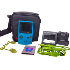 GameBoy Color Teal TESTED w/ Tetris NUBY Accessories Light, Charger, Magnifier
